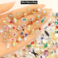 Mix 50pcs 3D Luxury Metal Nail Art Decorations Alloy Shiny Rhinestones Pearl Gems Zircon Diamond Charm DIY Nail Accessories