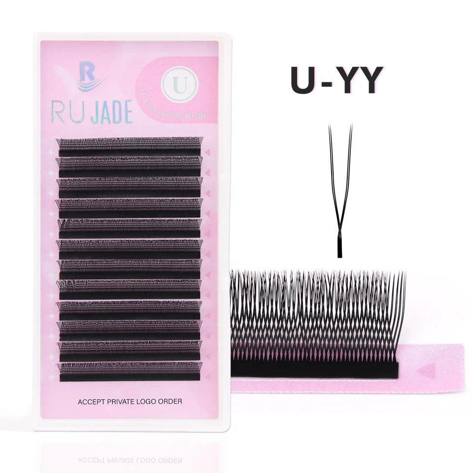 2D Y Single Tip Eyelash Extension 3D 4D W Natural Soft Wispy Eyelashes Individual False Lashes Mesh Net Cross Lash Makeup Cilio