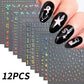 12Pcs 3D Gold Sliver Stars Nail Stickers Bronzing Starlight Nail Art Decals Self Adhesive Slider Decals DIY Nail Tips Decoration