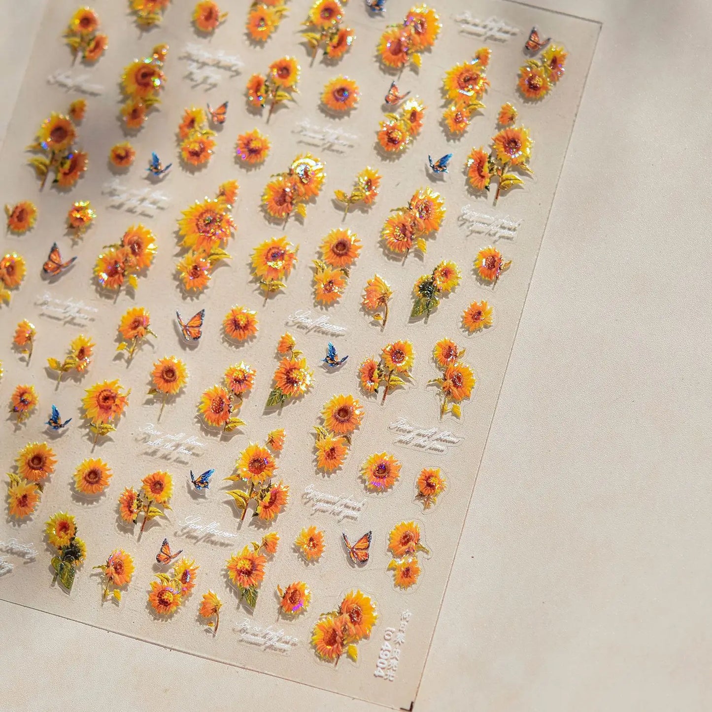 Wild Daisy Crystal Diamond Nail Sticker 5D Adhesive Flower Trendy Nail Art Stickers DIY Nail Art Decorations 3D Manicure Decals