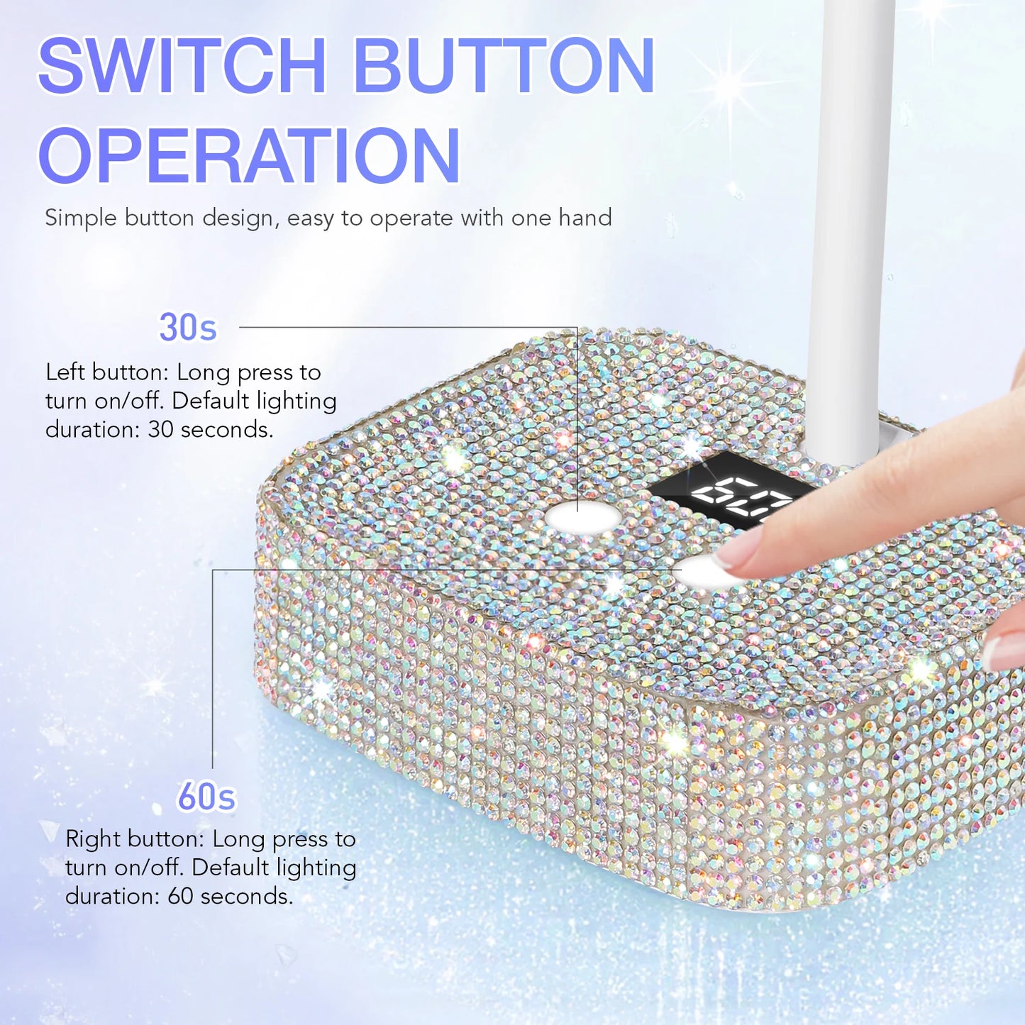 Wireless Nail Lamp LED UV Nail Dryer Rechargeable With Auto Sensor Touch Control Fast Drying Nail Light 360° Bendable Table Lamp
