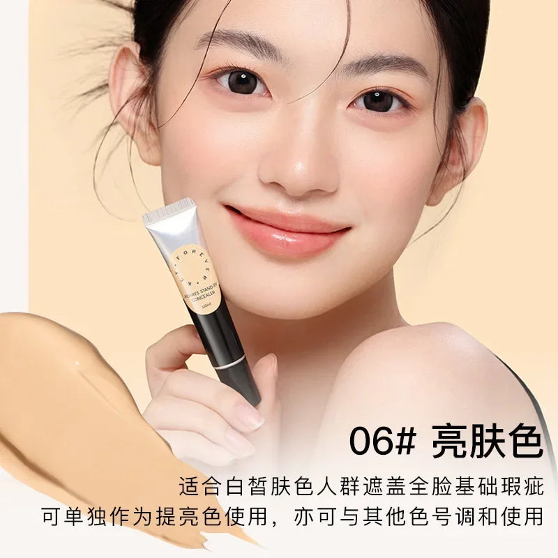 Foreverkey Concealer Cream Liquid Foundation For Dark Eye Circles Pimple Mark Waterproof Longlasting Smooth Makeup 10g