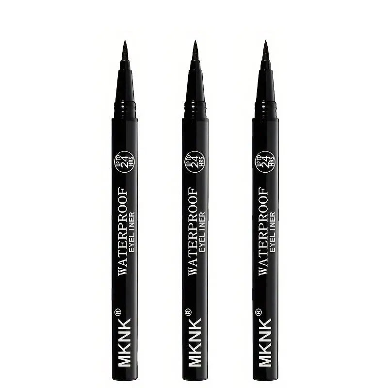 3pcs Black Waterproof, Sweat-Resistant, Smudge-Proof Eyeliner - Ultra Slim Long-Wear Liquid Eyeliner Pen