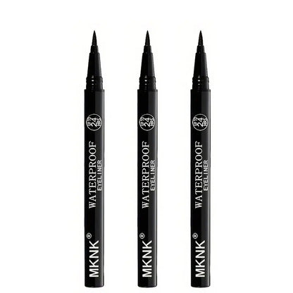 3pcs Black Waterproof, Sweat-Resistant, Smudge-Proof Eyeliner - Ultra Slim Long-Wear Liquid Eyeliner Pen