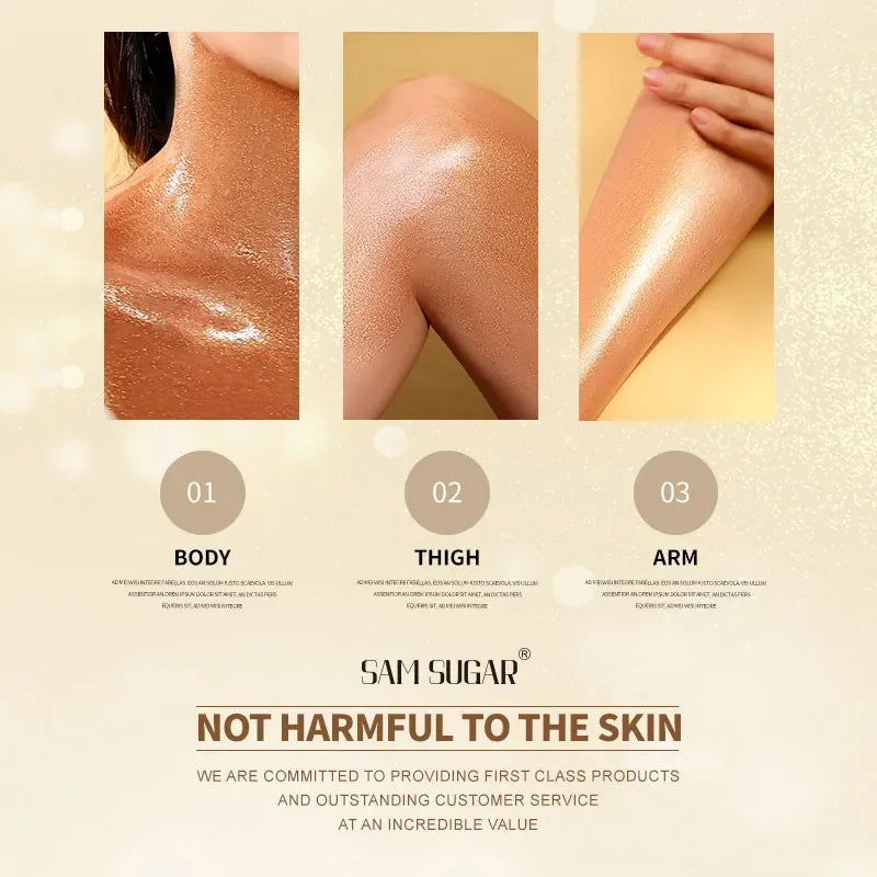 100ml Pearl Rose Gold Body Shimmer Oil Highlighter - Face Brighten Glitter Bronzer Skin Glow Illuminator Makeup Shine Liquid