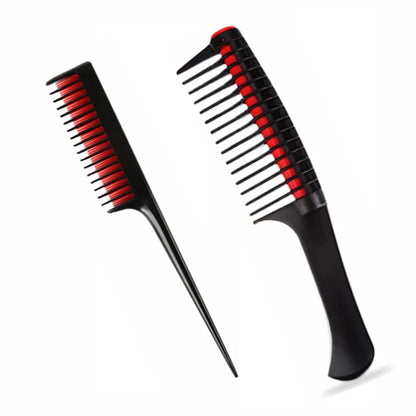 2pcs Hair Styling Comb Set Triple Teasing Rat Tail Combs Detangling Comb Professional Barber Haircut Brush Hairdress Supplies