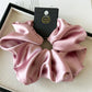 Satin Silk Like Hair Scrunchies Black Big Hair Ties For Girl Scrunchie Solid Color Hair Accessories Scrunch Headbands For Women