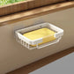 Quality Wall Mounted Soap Dish Self-adhesive Drill Free Metal Soap Holder Hollow Type Aluminum Soap Storage Rack Bathroom