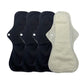 4 Pack Women's Eco-Friendly Bamboo Reusable Sanitary Pads Black Cloth Washable Period Pads Sanitary Napkins