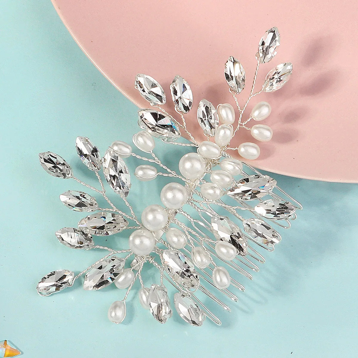 Wedding Comb Head Jewelry Bride Hair Clips Headpiece Crystal Women Tiaras Bridal Hair Accessories Women Hair Ornaments SL