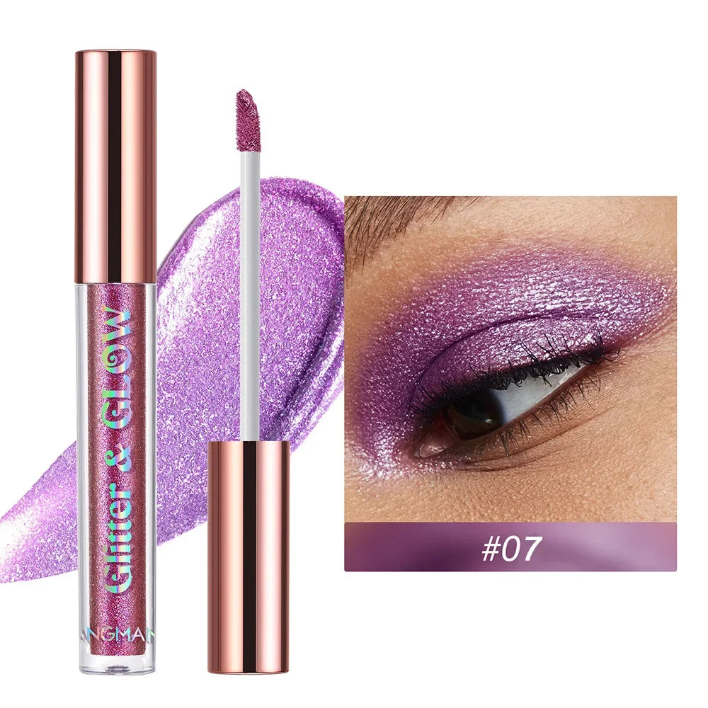 Women Pearlescent Face Liquid Eyeshadow Highlighter Shiny Eyeliner Glitter Eyeshadow Waterproof Brighten Eyes Makeup Beauty