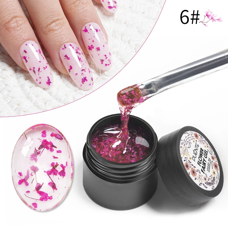PUENTE 7.5ML Golden Gems Cat Magnetic Gel Nail Polish Pink Brown Blue Colors Golden Glitter Cat Eye Soak Off UV Nail Art Varnish
