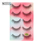 3D Faux Mink Lashes X05 Fluffy Wispy False Eyelashes 5Pairs Reusable Soft Volume Eyelashes Natural Look for Daily & Party Makeup