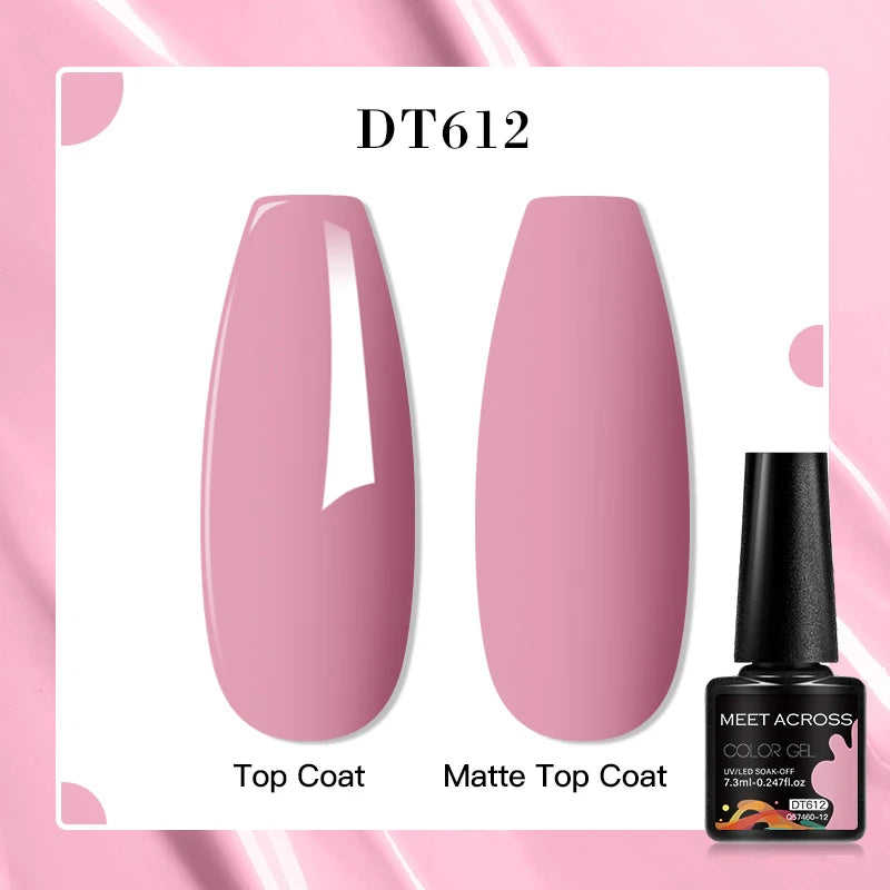 MEET ACROSS 160 Colors 7.3ml Gel Nail Polish Vernis Glitter Sparkly Semi Permanent Soak Off LED UV Gel Varnish Nail Art Manicure
