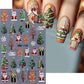 1Pcs 5D Gingerbread Man Snowflake Nail Stickers Christmas Pine Tree Cake Self-Adhesive Nail Decal Winter DIY Manicure Supplies