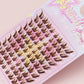 80 Clusters of Brown Natural Fox-Style Cat Eye False Eyelashes Makeup Tools, Natural Segmented Eyelash Bundles Makeup Tools