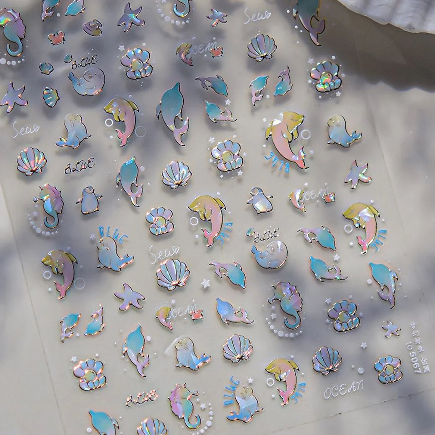 Colorful Water Bubble 5D Nail Art Stickers Goldfish Koi carp Dreamy Polarized Dreamlike Self Adhesive Delicate Manicure Decals
