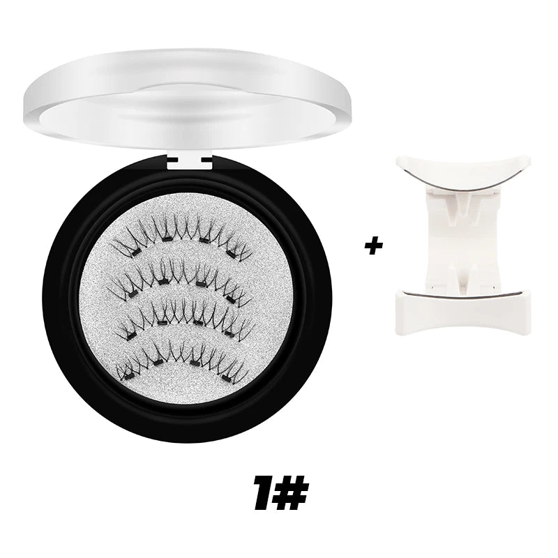 DINGSEN Magnetic Eyelashes 3D Natural False Eyelashes Reusable 4pcs Magnet Clip Set Lashes Extension makeup Tweezers Lash Set