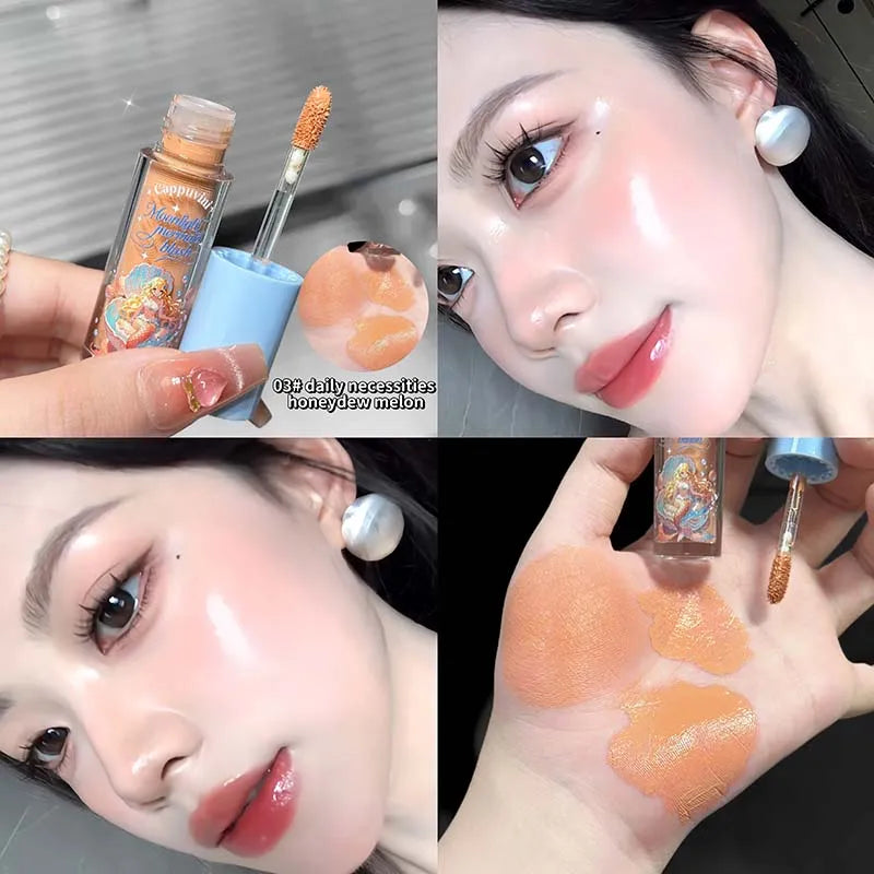 Pink Purple Soft Cream Blush Makeup Velvet Mousse Liquid Blusher Apricot Cheek Tint Rouge Cream Matte Natural Smooth Blush Stick