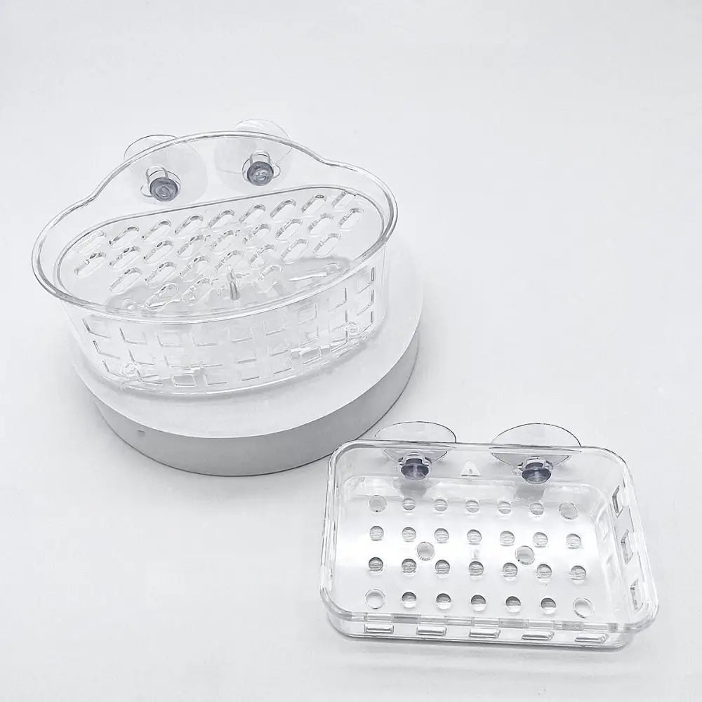 Transparent Suction Cup Soap Dish Reusable Waterproof Plastic Soap Holder No-Drilling Multifunctional Soap Container