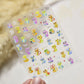 1 piece 5D color crystal star nail stickers high quality love shiny silver hollow smear rainbow flower jelly design nail sticker
