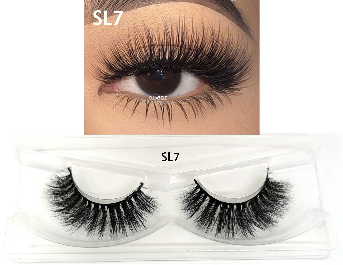 1 Pairs Makeup Eyelashes 3D Mink Lashes Fluffy Soft Wispy Natural Cross Eyelash Extension Reusable Lashes Mink 5D False Eyelash