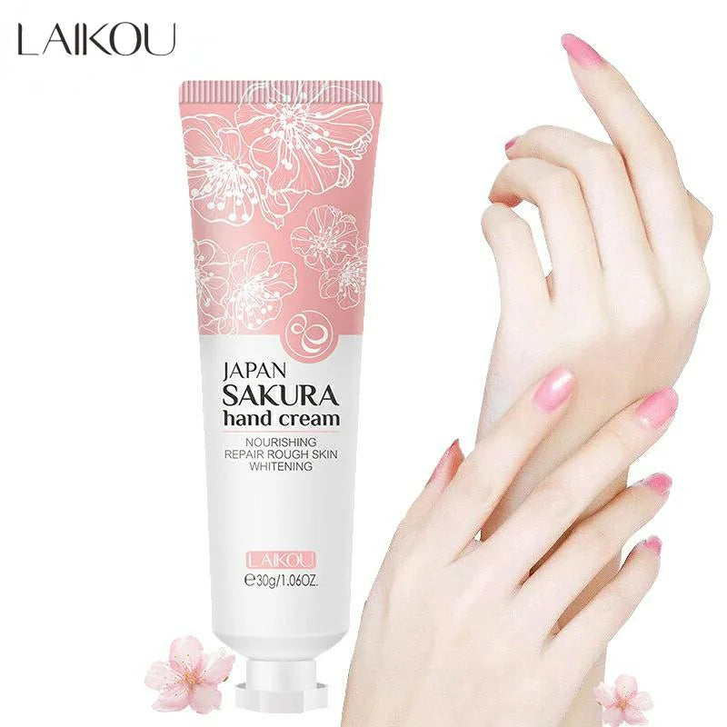 LAIKOU Sakura Hand Cream Whitening Wrinkle Removal Anti-crack Moisturizing  Greasiness Intensive Repair Hand Gream 30g