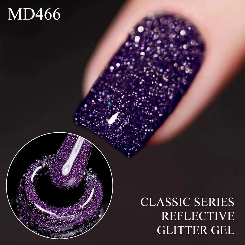 5-Color Glitter Gel Nail Polish Ultra Shiny, Sparkling, and Glowing Effect, Durable, Perfect for Salon & Nail Art, DIY Manicure