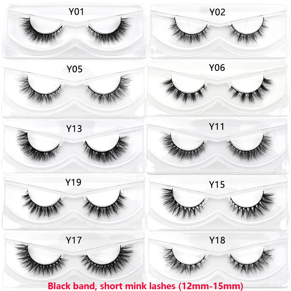 Half Eye Lashes Natural 3D Mink Short False Eyelashes Fluffy Wispy Cross Strip Fake Lashes Soft Half Eyelashes Extension Makeup