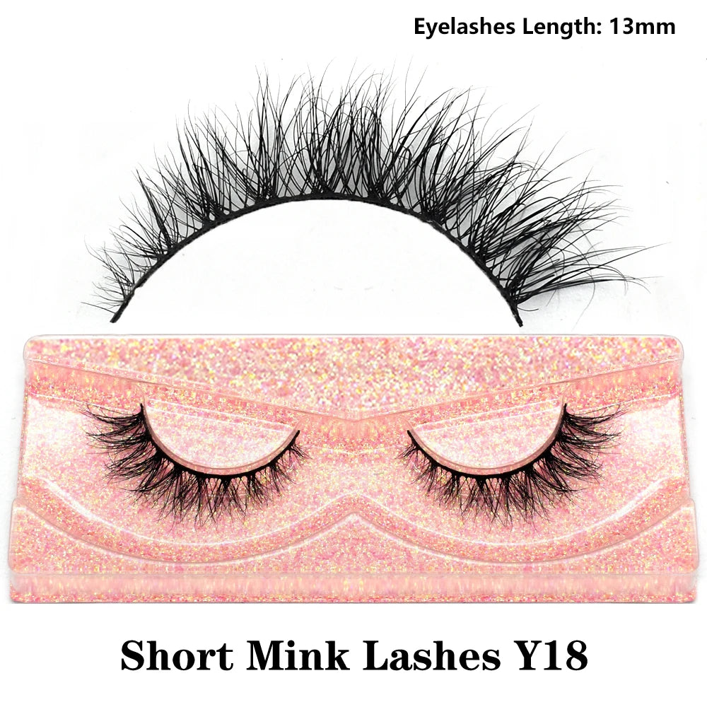 Half Eye Lashes Natural 3D Mink Short False Eyelashes Fluffy Wispy Cross Strip Fake Lashes Soft Half Eyelashes Extension Makeup