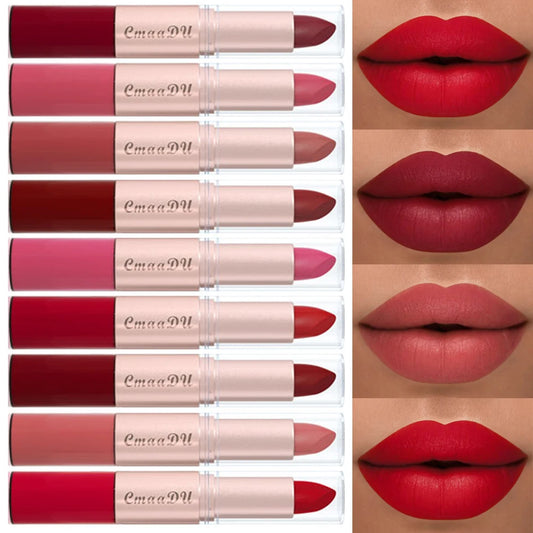 1/3pcs 2 in 1 Velvet Matte Lipstick Set Double Head Lip Gloss Kit Non-stick Cup Lip Tint Long Lasting Waterproof Lipstick Makeup