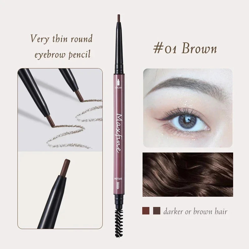 Maxfine Ultra Fine Triangle Eyebrow Pencil Precise Brow Definer Long Lasting Waterproof Morandi Cool Brown Eyebow Makeup 6 Color
