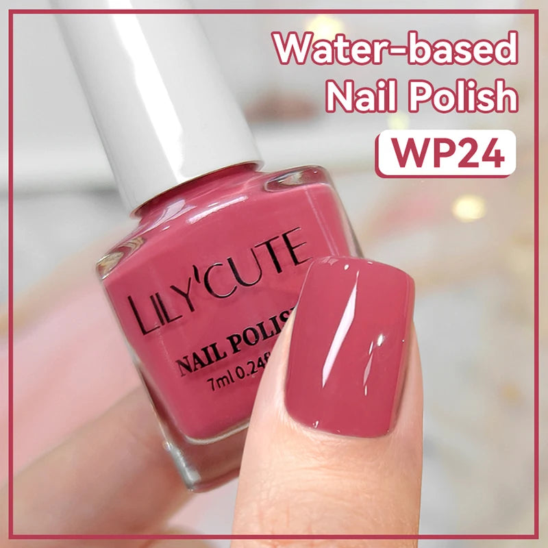 LILYCUTE 7ml Water-Based Nail Polish 40 Colors Long Lasting Quick Drying No Need of Lamp to Cure Nail Supplies For Nail Manicure