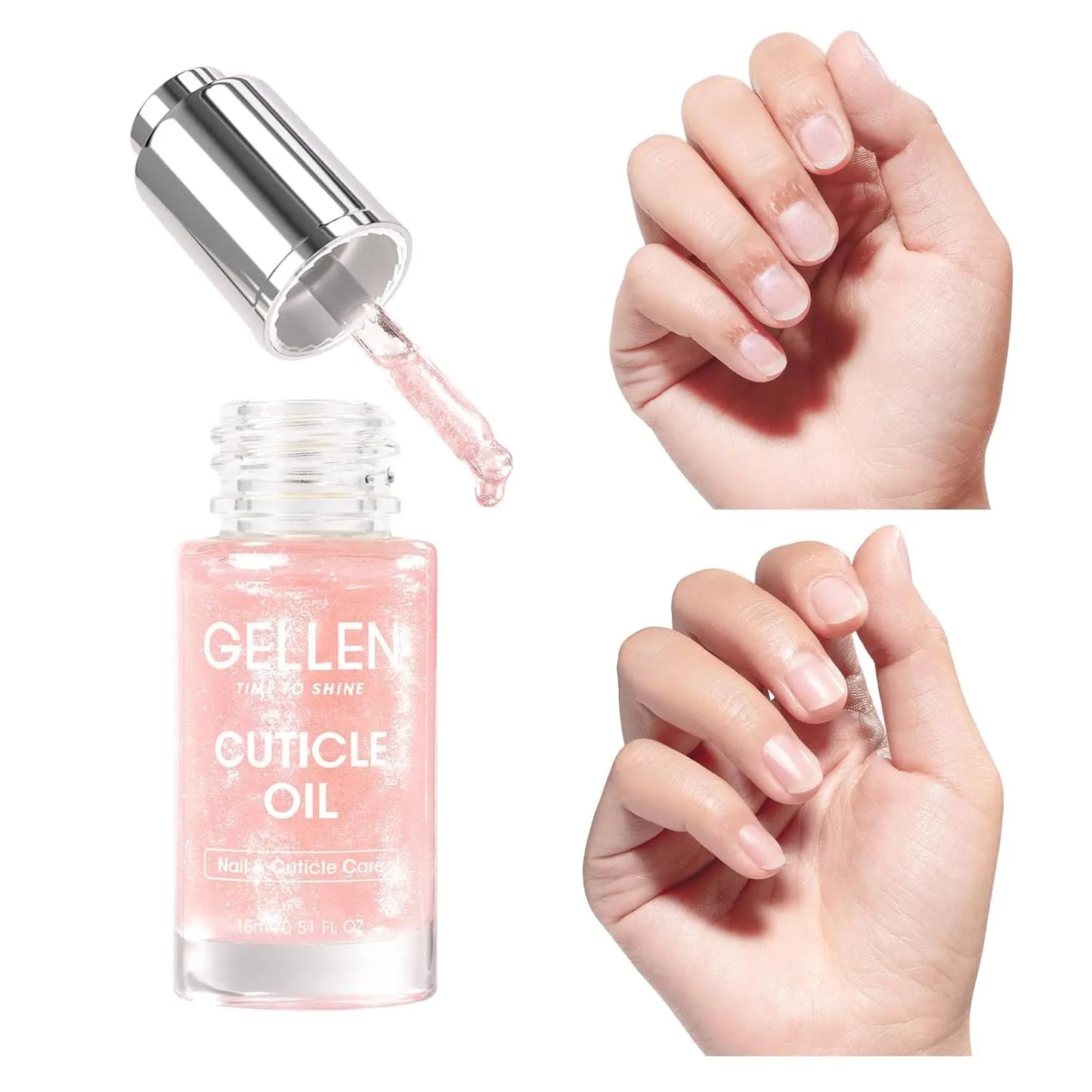 GELLEN 20ml Nails Cuticle Oil Organic Natural Keratin Vitamin E Nail Polish for Hydrating Nourishing Strengthening Supplies