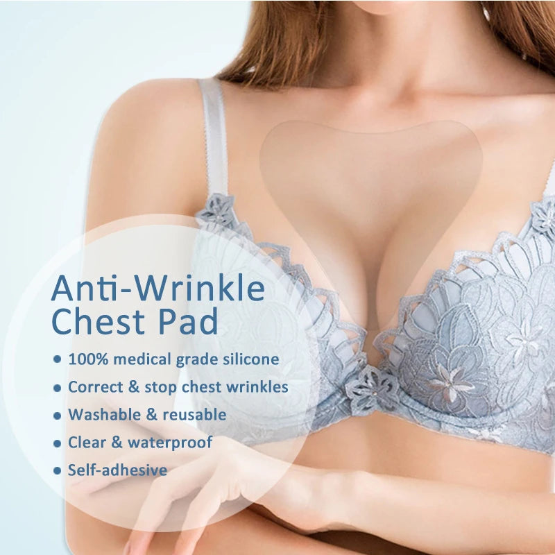 Reusable Soft Silicon Transparent Chest Sticker Anti Wrinkle Chest Pad Triangle Invisible Chest Patch Lady Cleavage Skin Care