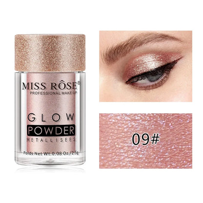 MISS ROSE Single Colour Pearl Diamond Glitter Eyeshadow Make-up High Lighter Shiny Shimmer Brighten Eye Shadow Powder Cosmetics
