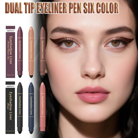 2in1 Eyeliner Pen Smudge Proof Waterproof Formula Long Lasting Wear Beginners Daily Makeup Smooth Application Eye Shadow Liner