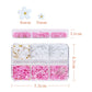6Grid 3D Mixed Pink White Small Flower Nail Art Charms With Gold Silver Beads Kawaii Resin Fashion Cartoon Nail Decorations DIY