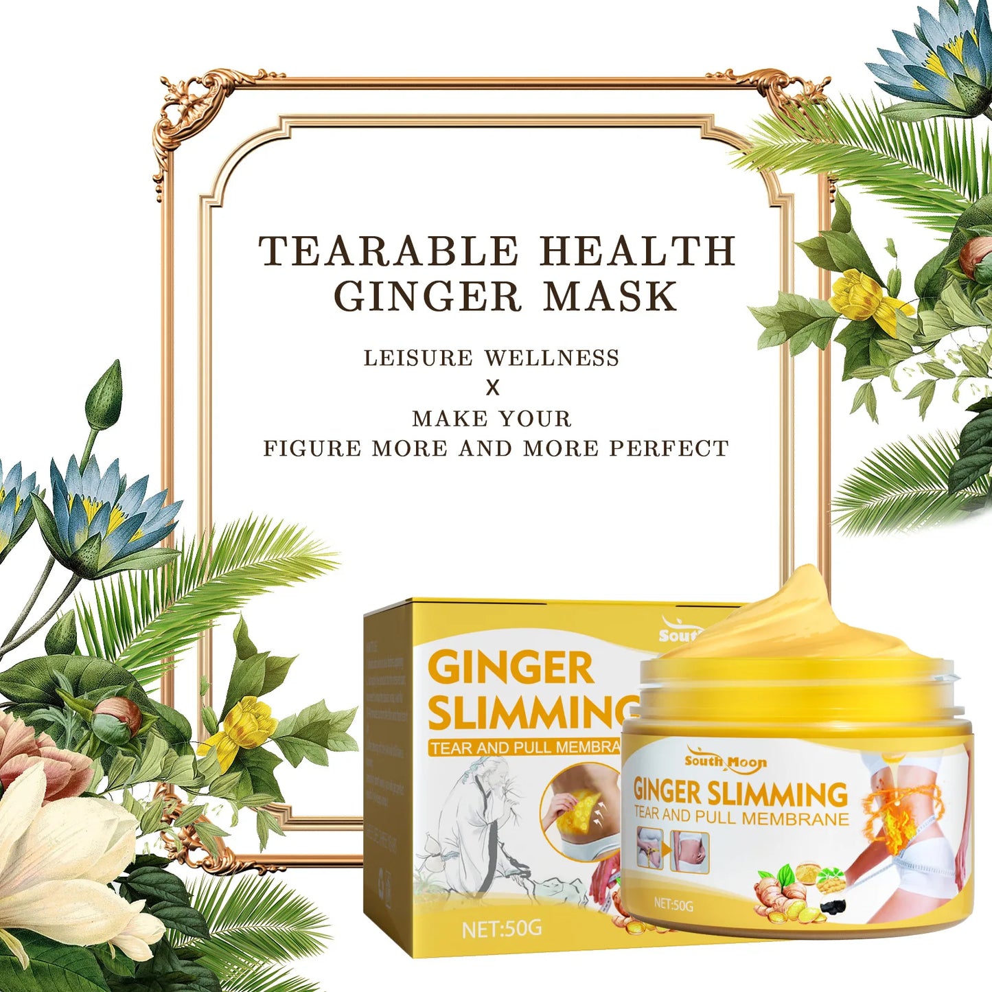 South Moon Shaping Body Cream Anti-cellulite Firming Ginger Slim Gel Weight Lose Fat Burning Slimming Hot Fat Burning Cream