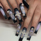 42PCS 3D Star Nail Charms and Gems Silver Rhinestones for Nails Y2K Nail Jewels for Nail Art