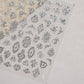 Elegant Gold Scepter 5D Nail Art Stickers Gorgeous Gemstone Luxury Courtly Pattern Necklace Frame Self Adhesive Manicure Decals