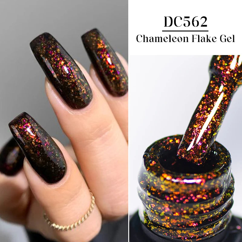 7ml Chameleon Glitter Sequins Gel Nail Polish Aurora Laser Semi Permanent Nail Gel Varnish Hybrid Soak Off UV Gel For Manicure