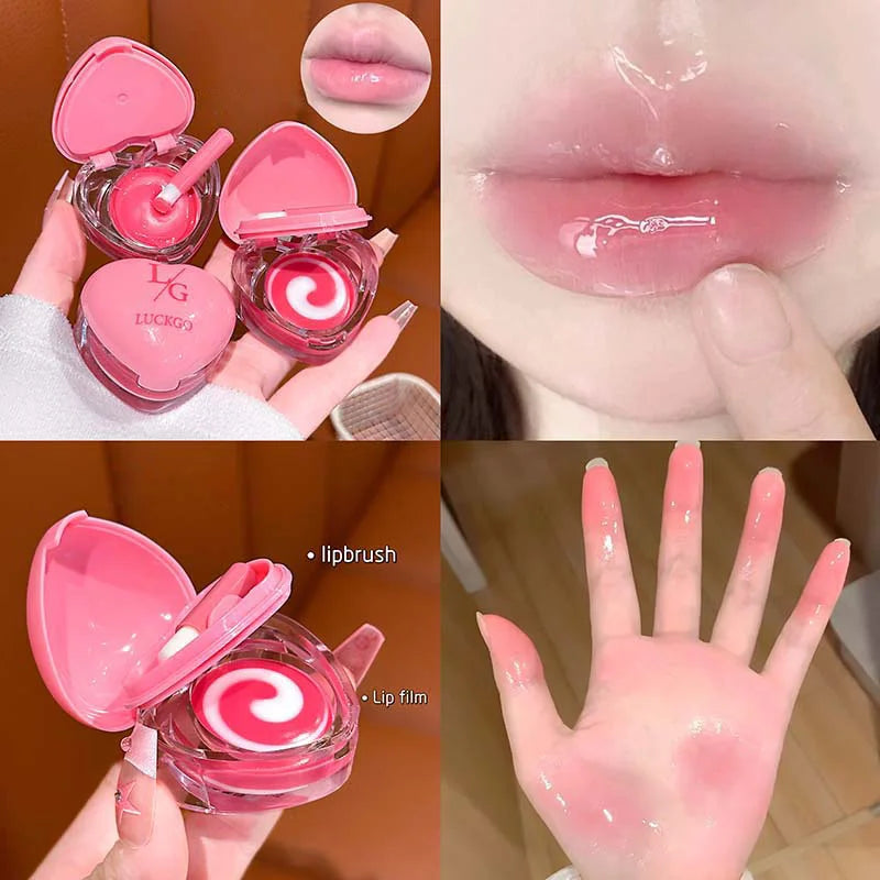 Luckgo Heart Dual Color Lip Mask: Creates Pink-Toned Lips and Provides Moisturizing Hydration, as Well as Lip Care and Wrinkle Improvement Effects. A Must-Have for the Winter Season with a Girlish Touch, and Also Suitable as