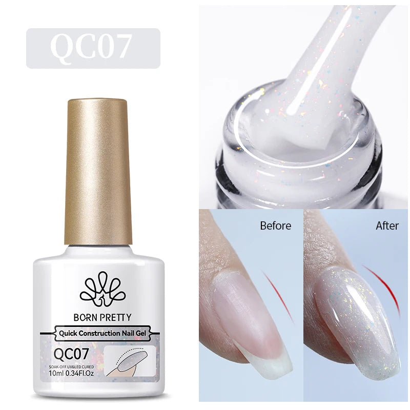 BORN PRETTY 10ml Sparkling Glitter Reflective Gel Nail Polish Sparkly Holo Shiny Pink Silver Black Gel Nail Art Salon Varnish