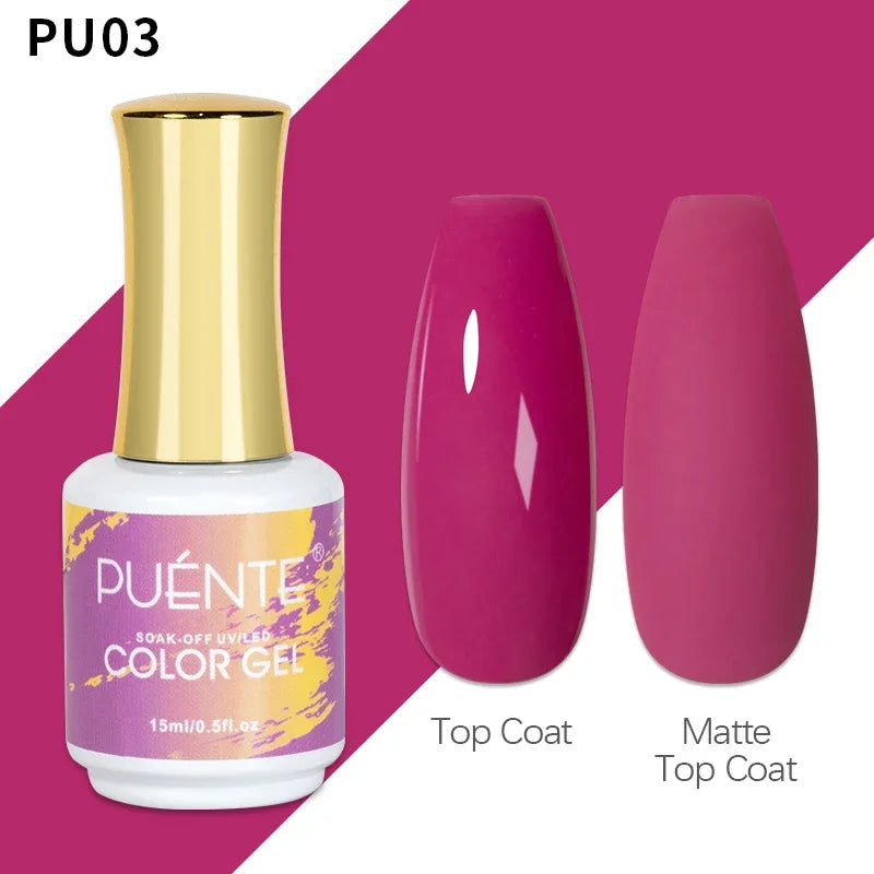 PUENTE Pearl Color Builder Nail Gel Polish Hema Free Shell Thread Glitter Nail Extension Semi-Permanent Construction Gel Varnish
