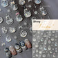 Flying Snowflakes Cold Winter Geometric Hexagon Star Romantic Adhesive Nail Art Stickers Embossment Rhinestone Manicure Decals