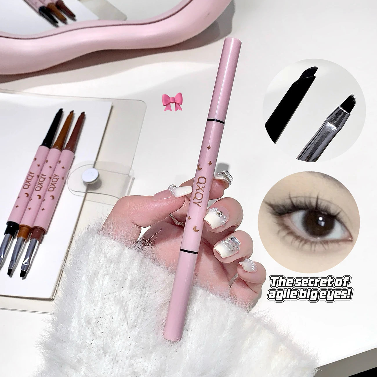 QXQY double head eyeliner gel pen Slippery double head design durable and not easy to smudge eyeliner gel pen