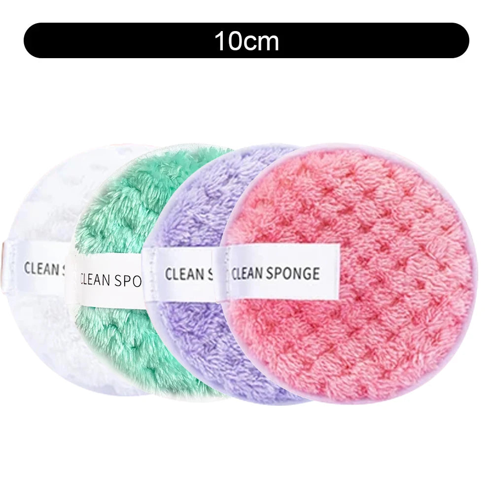 1/4pcs Makeup Remover Microfiber Cotton Pad Cosmetics Washable Makeup  Towel Cleaning Sponge Skin Care Tool Washcloth