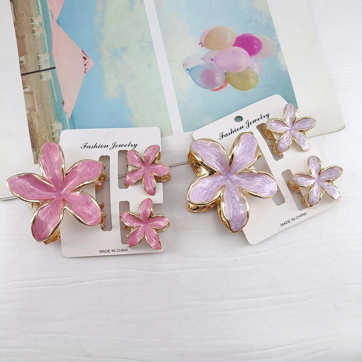 3/6 Pcs Alloy Flower Hair Claw Clips for Women Beach Holiday Hair Claw Stylish Shopping Headwear Female Hair Accessory