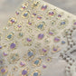 Cat's Eye 5D Gradient European Love Heart Gem Wing Crystal Geometric Colorful Self Adhesive Nail Art Stickers Manicure Decals